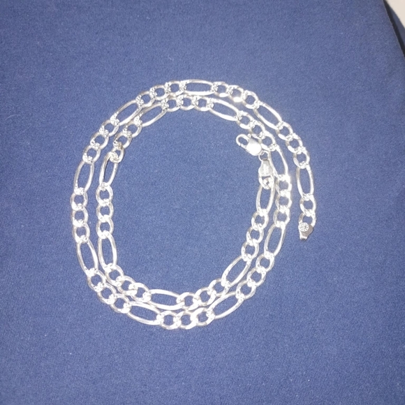 SOLID 925 FIGARO DIAMOND-CUT CHAIN - Picture 4 of 4